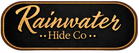 Logo of Rainwater Hide Co on a black background
