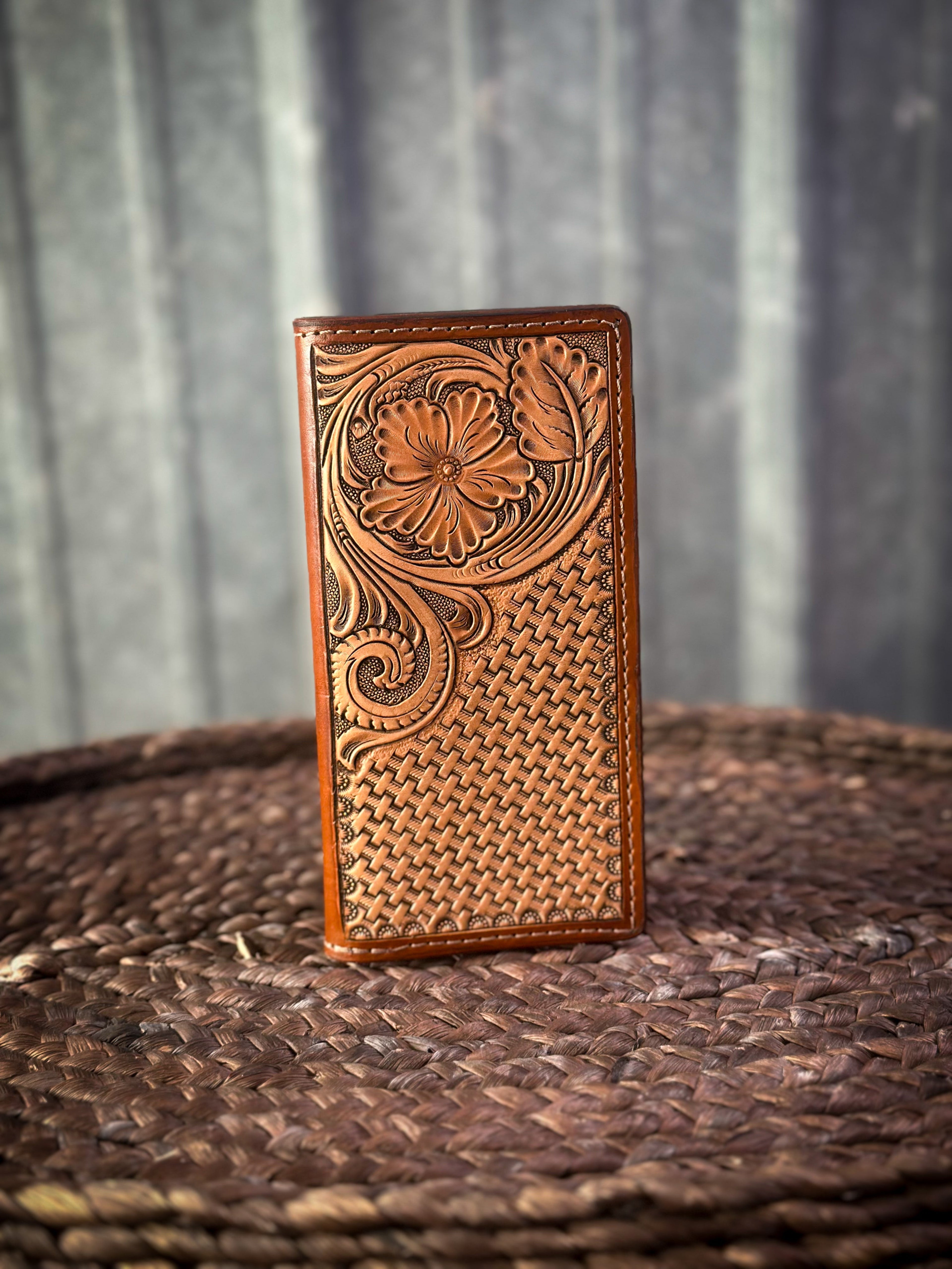 Roper Wallet - Floral/Basketweave